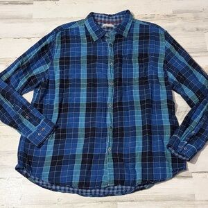 Carbon 2 Cobalt Casual Blue Plaid Button-Down Shirt